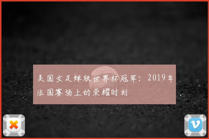 美国女足蝉联世界杯冠军：2019年法国赛场上的荣耀时刻